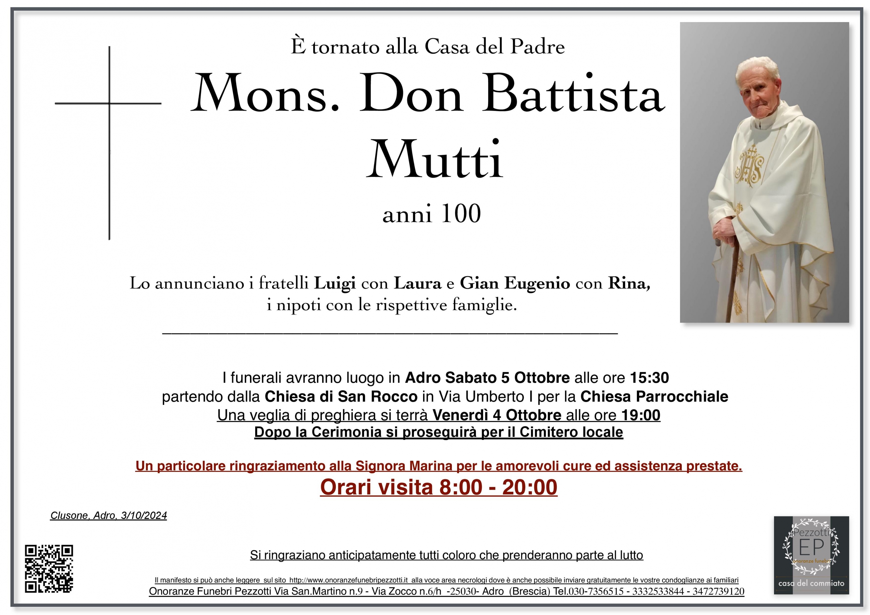 Monsignor Don Battista Mutti